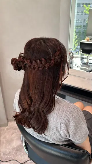 セミロング ヘアアレンジ 彩華 🎀 西梅田美容室のヘアスタイル