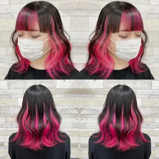 ミディアム カラー "PEPPU "所属・派手髪、ハイトーン ショートヘアShinのヘアスタイル