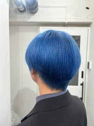 カラー メンズ ♱地雷カラー♱ウルフ ♱ 藍衣 ♱のヘアスタイル