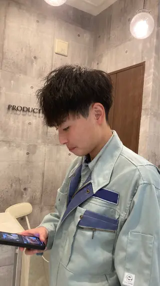 パーマ メンズ HairSalon Productions所属・ハマノ ミユのヘアスタイル