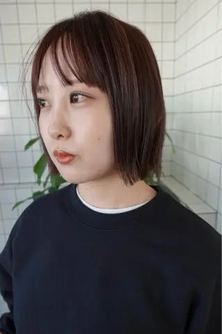 ショート カラー ボブパーマ/パーマ ウルフパーマのヘアスタイル