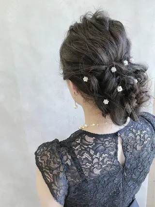 セミロング カラー パーマ ヘアアレンジ _ WHITE三宮店のヘアスタイル