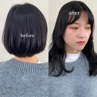 ロング エクステ ハイトーン 💭黒崎ハルカのヘアスタイル