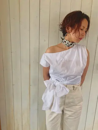 ショート カラー パーマ merc. 福田茜のヘアスタイル