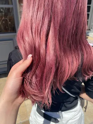 セミロング カラー 関口 桃花🌷 暖色カラーのヘアスタイル