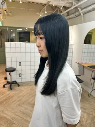 ロング カラー ベージュ/ダブルカラ ー/新潟駅/青柳萌果のヘアスタイル