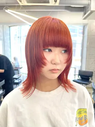 ミディアム カラー レイヤーカットとハイ トーン/HIROKIのヘアスタイル