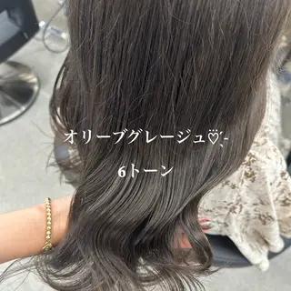 セミロング カラー NAMI🤎ブラウン &ミルクティー🤍のヘアスタイル