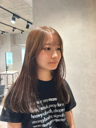 ミディアム カラー ayano🍒パーマ 暖色カラーのヘアスタイル