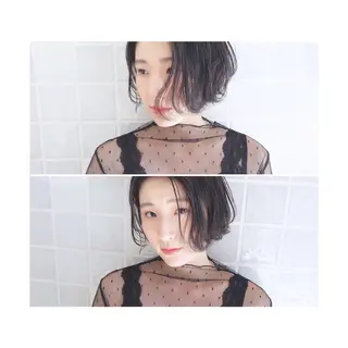 ショート カラー ヘアアレンジ レイヤー/ラベンダー オージュア/枝元唯のヘアスタイル