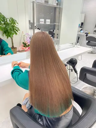 ロング カラー ✨透明感、艶髪ヘア✨ 韓国ヘア特化💖のヘアスタイル