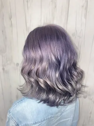 ミディアム ゆぴ☾‪/推しカラー /ハイトーンのヘアスタイル