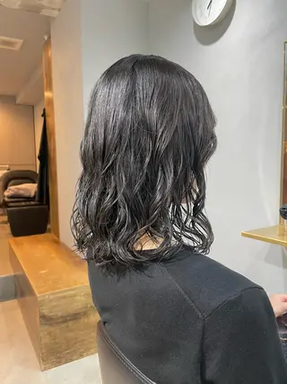 ミディアム パーマ 【arc】Ruri コテ巻き風パーマのヘアスタイル