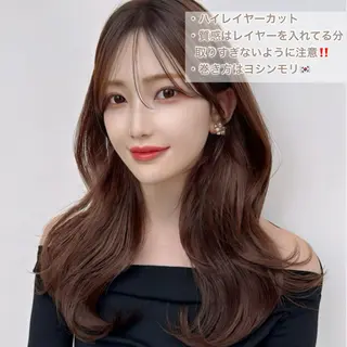 セミロング カラー 顔周り特化/韓国ヘア /レイヤー/吉野幸大のヘアスタイル