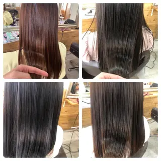 セミロング 髪質改善＆ブリーチ 伊勢　祐一郎のヘアスタイル