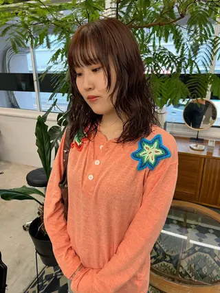 ミディアム カラー yuan tanakaのヘアスタイル