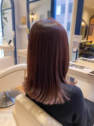 セミロング カラー ヘアアレンジ マツエク・マツパ 佐々木 シホミのヘアスタイル