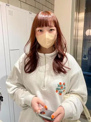 セミロング カラー ヘアアレンジ satsuki 暖色・ブラウンカラーのヘアスタイル