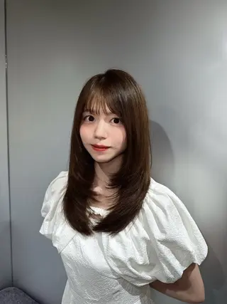 ミディアム カラー レイヤー×髪質改善 店長安藤光司🇰🇷のヘアスタイル
