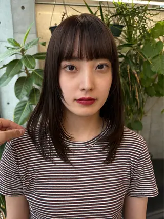 ミディアム カラー 似合わせカット レイヤーボブウルフのヘアスタイル