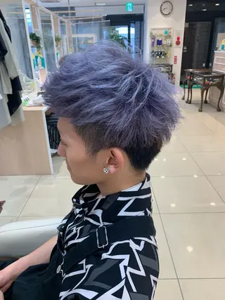 ショート カラー メンズ IwAsh中山所属・✂︎中山ブリーチ・ パーマ✂︎露木智也のヘアスタイル