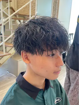 ショート パーマ メンズ パーマ/フェード🔥 佐々木波人のヘアスタイル