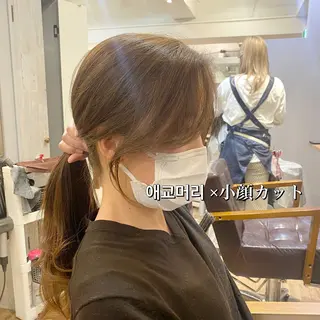 ミディアム カラー SALOWIN 新宿三丁目EAST所属・韓国レイヤー🇰🇷 layercut✂️のヘアスタイル