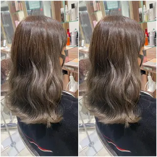 セミロング カラー 全席個室　暖色カラー Zina松園優香🌸のヘアスタイル