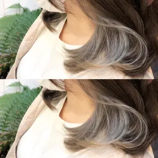 セミロング カラー 細沼 葵のヘアスタイル