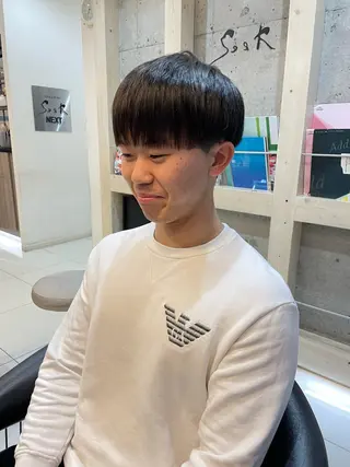 メンズ mao♡ベージュ/ 顔周りカットのヘアスタイル