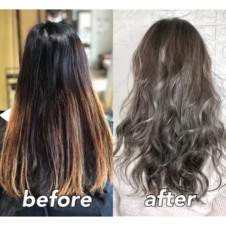 セミロング カラー KIZU 髪質改善 オカルト怪談のヘアスタイル