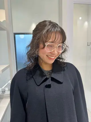 ミディアム カラー パーマ お洒落パーマ/ 艶カラー/michiのヘアスタイル