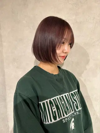 ショート カラー ayano🍒パーマ 暖色カラーのヘアスタイル