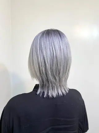 ミディアム カラー ブリーチ毛対応酸性 ストレート🌈サキのヘアスタイル