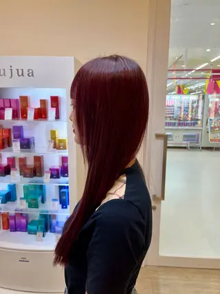ロング カラー 牛尾 丈のヘアスタイル