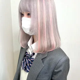 ミディアム カラー ヘアアレンジ 八巻 晴香のヘアスタイル