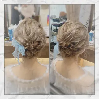 ミディアム ヘアアレンジ ヘアセット/着付け 𓇼 松本 夏美𓇼のヘアスタイル