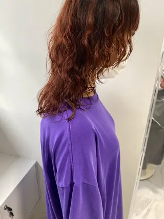 ミディアム カラー パーマ 遠藤 愛莉のヘアスタイル
