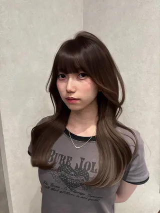 セミロング カラー 透明感カラー/暖色 カラー/kana🩷のヘアスタイル