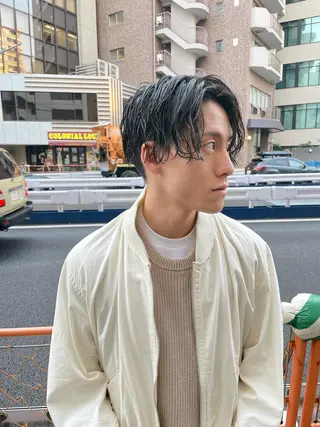 ミディアム メンズ 💈メンズパーマ💈 ナカザワ リョウのヘアスタイル