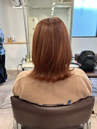 ミディアム 齊藤 海零のヘアスタイル