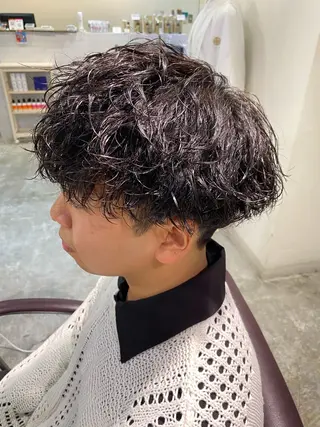 パーマ メンズ パーマ特化/フェザー パーマシャドウ/真生のヘアスタイル