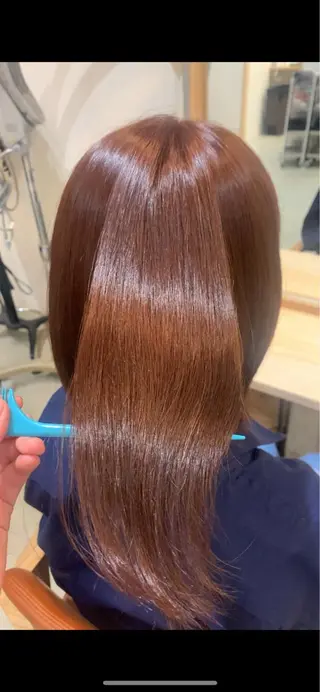 ミディアム カラー ボブ/レイヤー/ニュ アンスパーマ/小夏のヘアスタイル