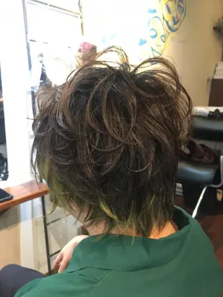 ミディアム カラー パーマ ヘアアレンジ メンズ 寺門 達也のヘアスタイル