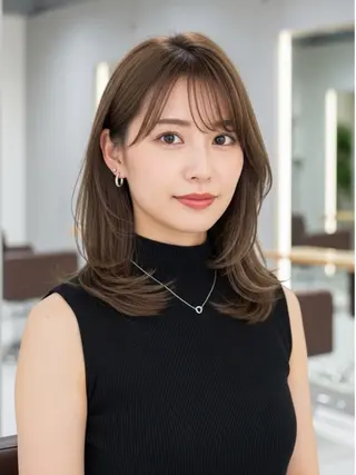 セミロング 似合わせボブ✖️ 韓国レイヤー✨小関のヘアスタイル