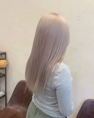 ロング 舘山優羽ハイトーン カラー/メンズカットのヘアスタイル