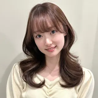 セミロング 🌹ハッシュカット、 レイヤー韓国ヘア🌹のヘアスタイル