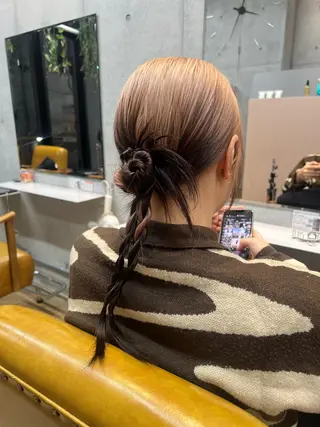 ロング カコ/レイヤーカット ヘアアレンジのヘアスタイル