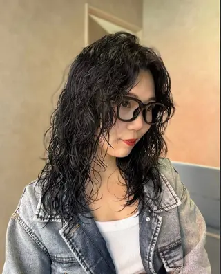セミロング パーマ 池袋　似合わせカット ×パーマ　萩原 佑紀のヘアスタイル