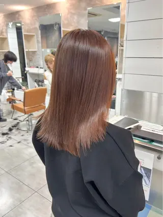 セミロング 縮毛矯正✖髪質改善 仁木伸明のヘアスタイル